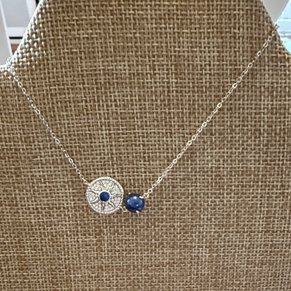 Elegant Silver and Blue Bracelet
